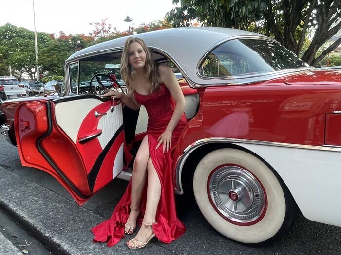 Classic wedding car celebration